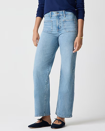 Slim wide-leg patch-pocket jean in all-day stretch | J.Crew Factory