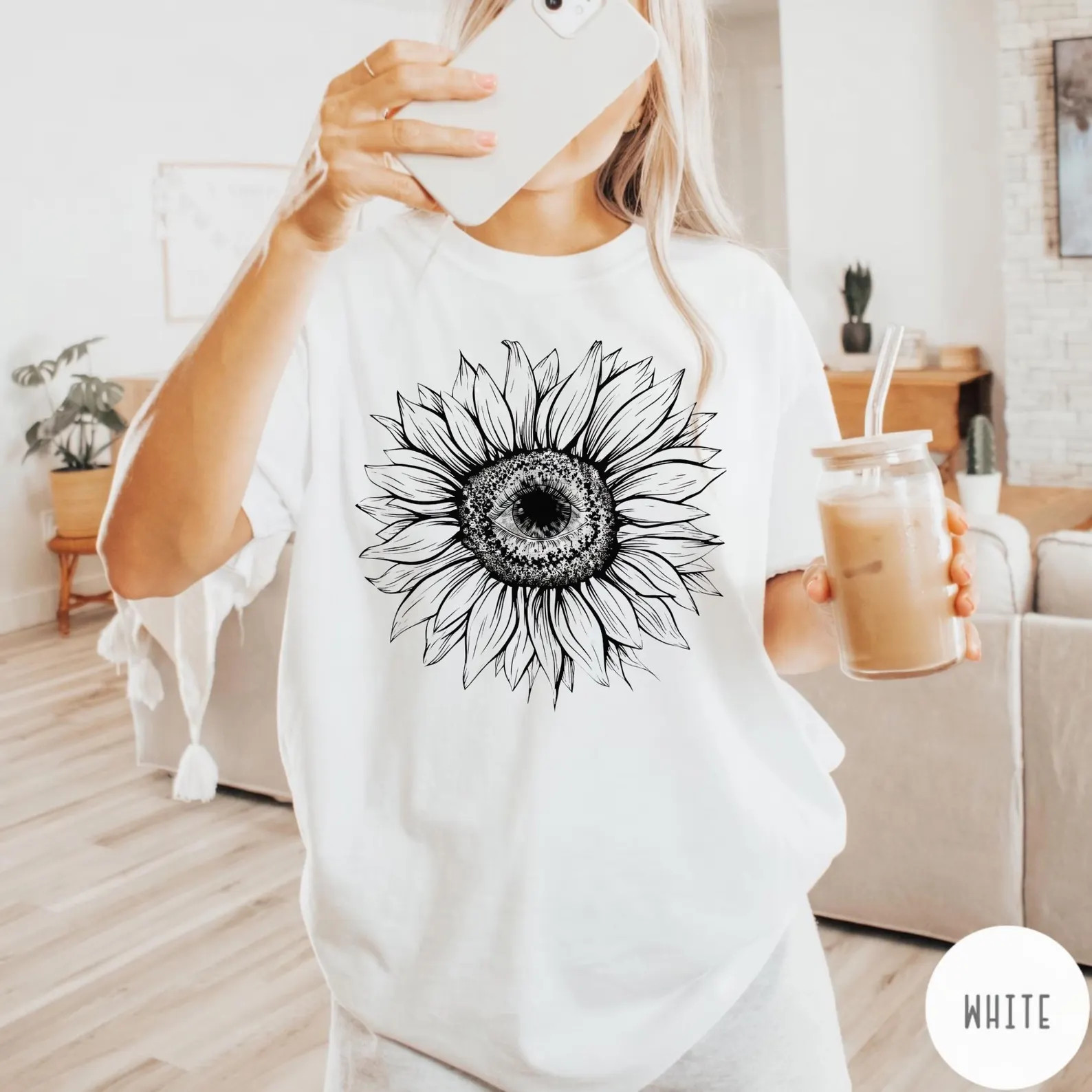 Comfort Colors® Sunflower Shirt, Vintage Aesthetic Nature T-Shirt, Women's Floral Graphic Shirt,... | Etsy (Global)