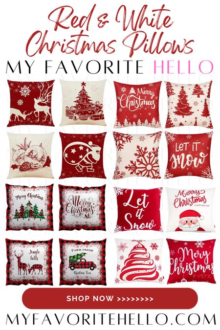 Red and white Christmas pillows, red and white Christmas decor, red and white Christmas decorations, red and white holiday pillows, red and white holiday decor, red Christmas pillows 

#LTKHoliday #LTKSeasonal #LTKHolidaySale