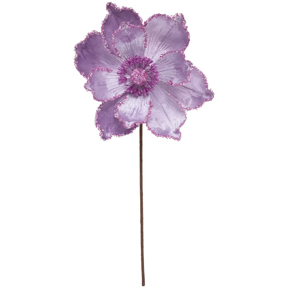 Northlight 24" Glittered Lavender Magnolia Christmas Stem Spray | Target