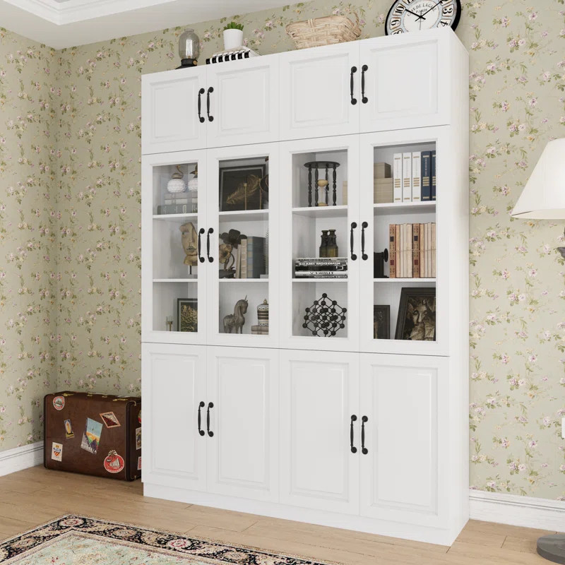 86.6'' H X 63'' W 5-tier Bookcase With Doors | Wayfair North America