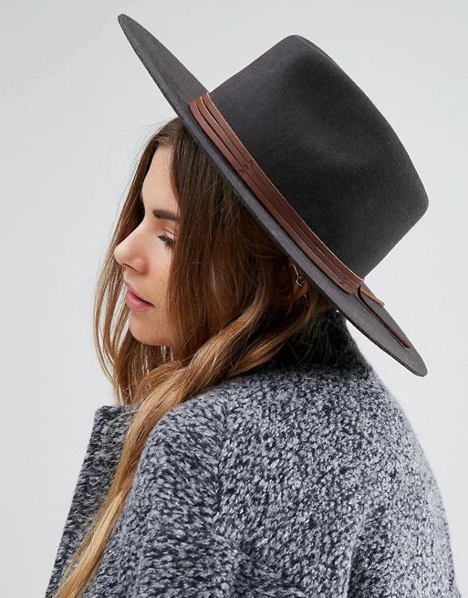 Brixton Drover Fedora with Real Leather Trim | ASOS UK