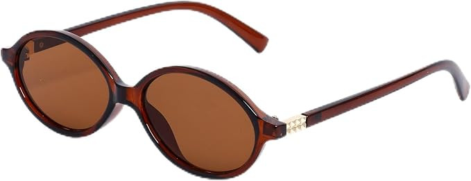 Trendy Retro Oval Sunglasses for Women 90s Y2k Fashion Vintage Sun Glasses | Amazon (US)