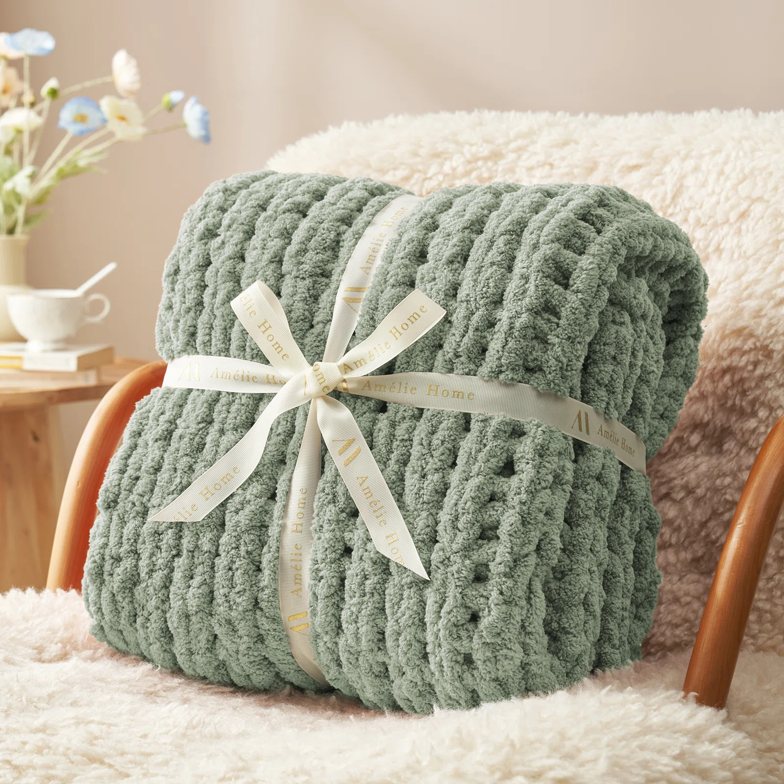 Thick Soft Rope Knot Blanket Chunky Knit Chenille Yarn Throw Blanket For Sofa, Bed, And Couch | Wayfair North America