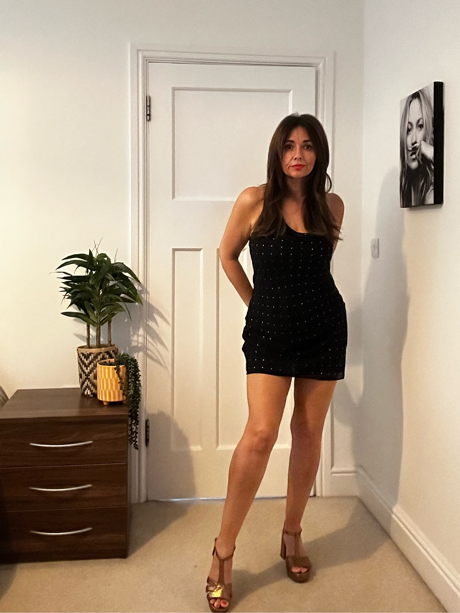 This draped neck rhinestone dress will work both now, and in the new season. Just add tights and blazer 🖤

#LTKeurope #LTKSeasonal #LTKFind