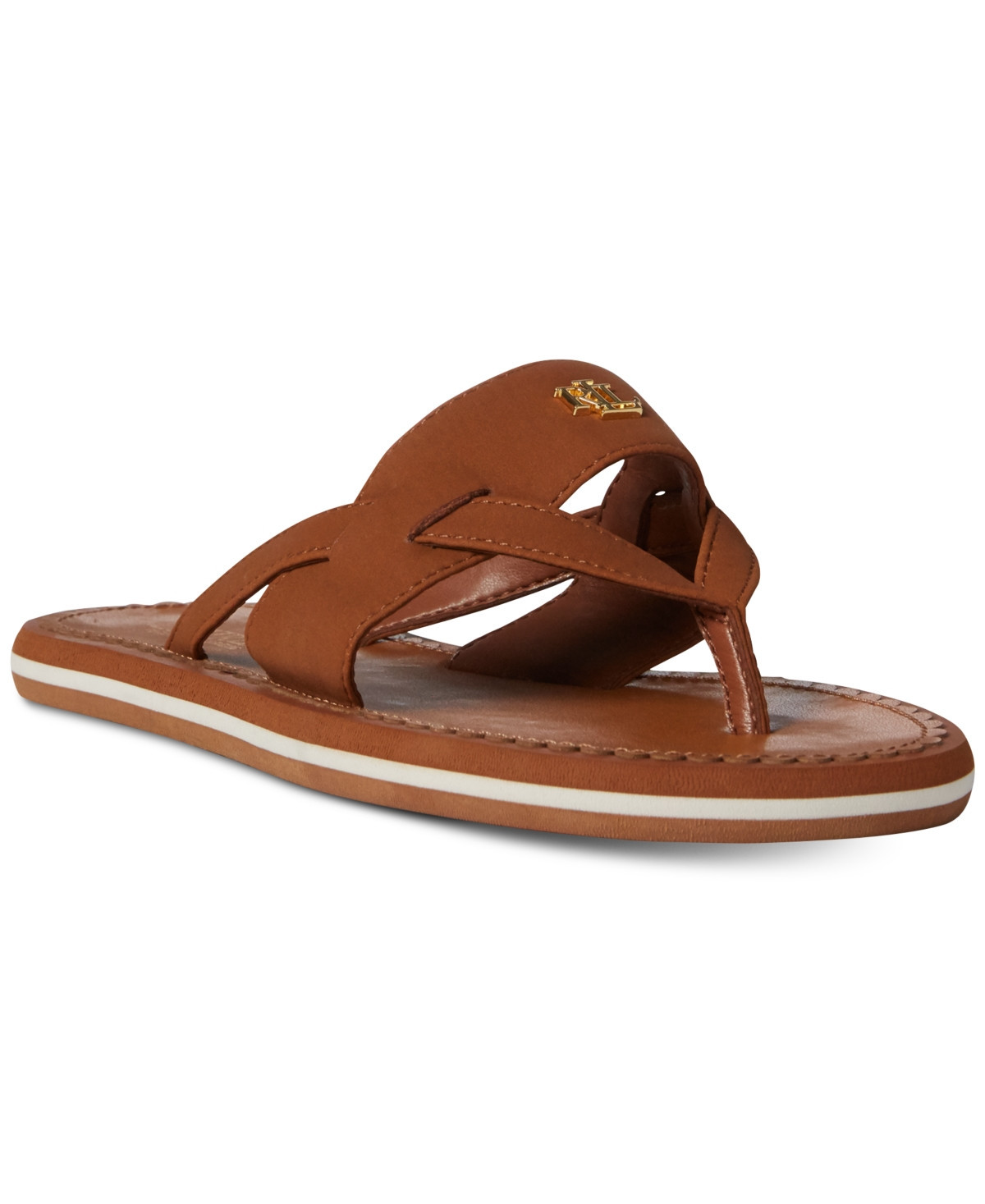 Lauren Ralph Lauren Women's Rosalind Thong Sandals - Tan | Macy's