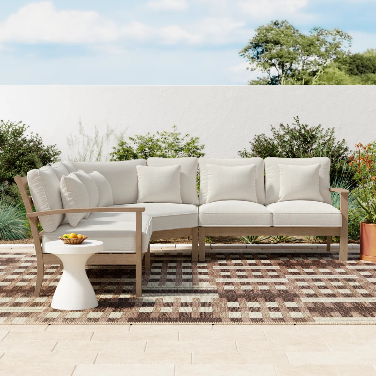 Vergara Outdoor U-Shaped Patio Sectional with Cushions | Wayfair North America