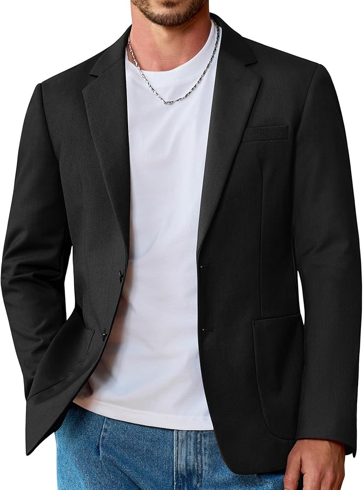 Vssjavun Mens Blazer Sport Coats Casual Lightweight Two Button Dinner Party Suit Jackets | Amazon (US)