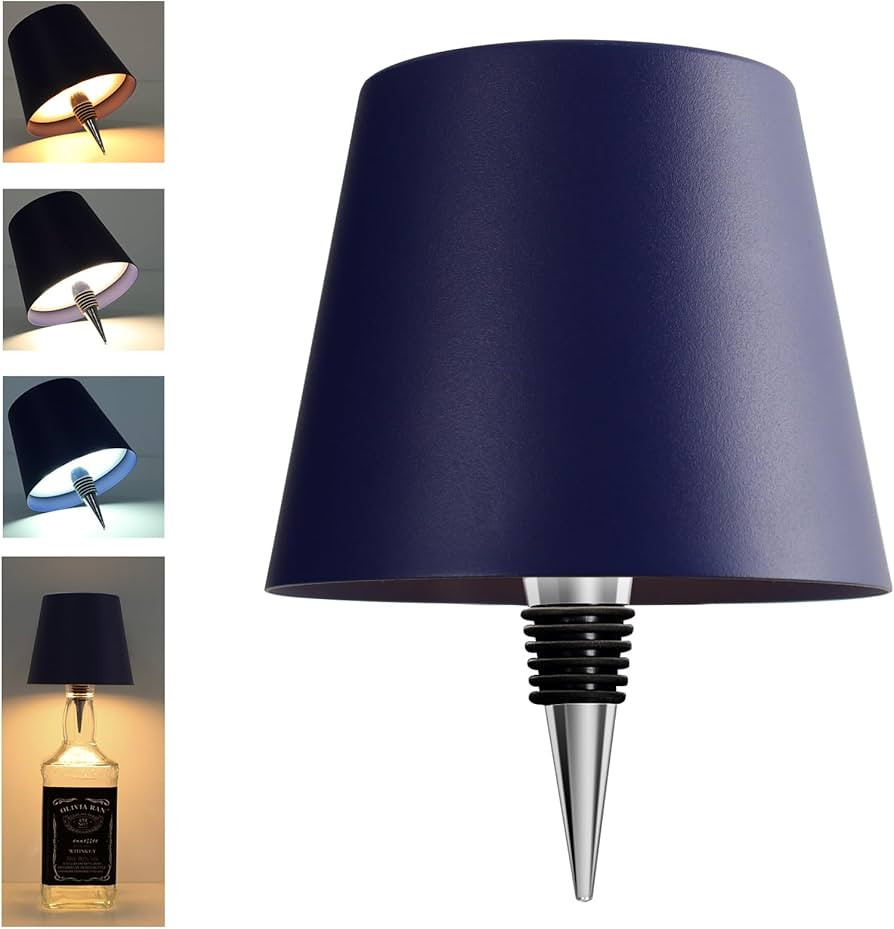 Wine Bottle Lamp, 2025 New 3 Color Rechargeable Wireless Bottle Lamp for Liquor Bottles with Touc... | Amazon (US)