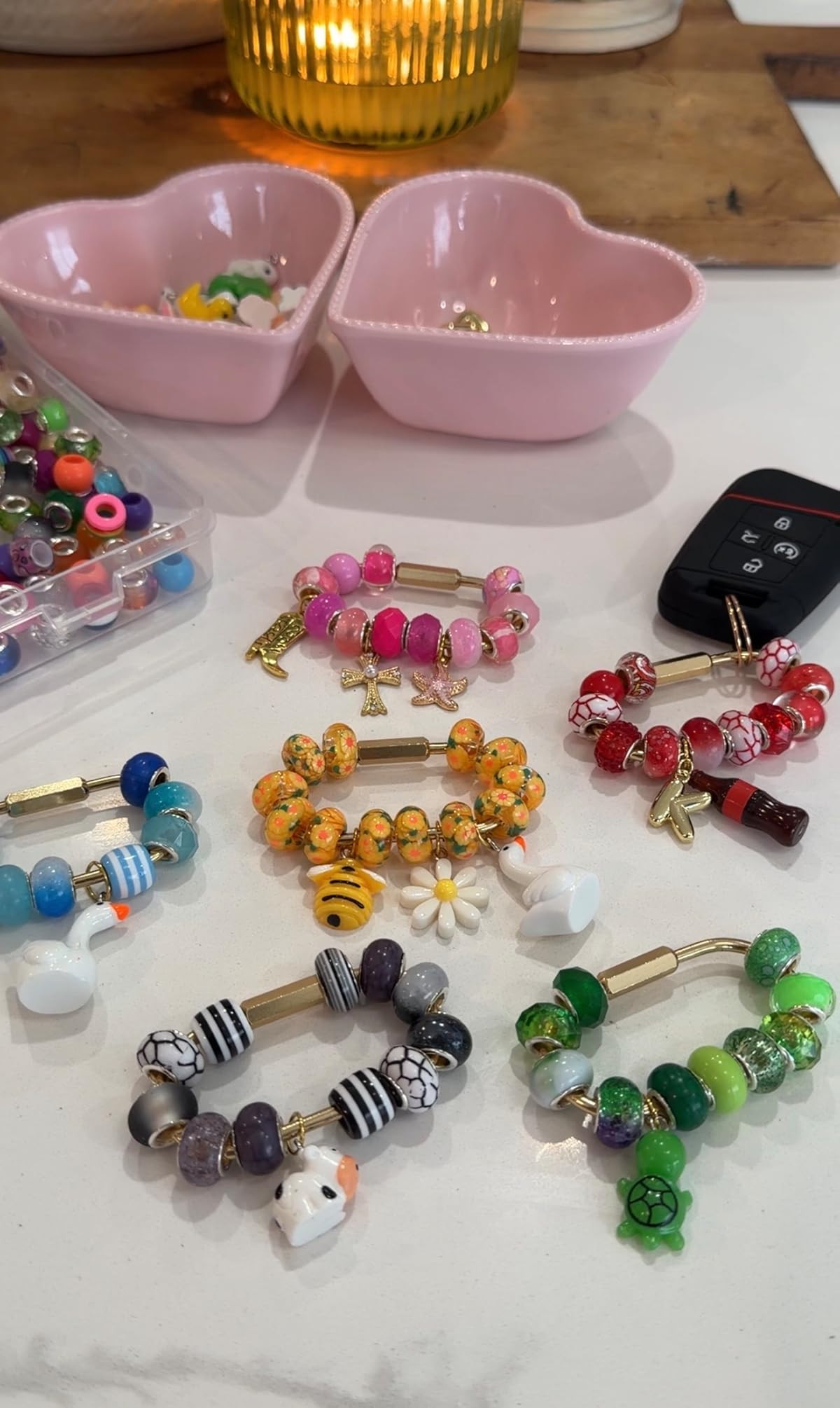 AIPRIDY 650 Mixed Style European Craft Beads: Large Hole, Lampwork, Spacer, DIY Jewelry Making | Amazon (US)