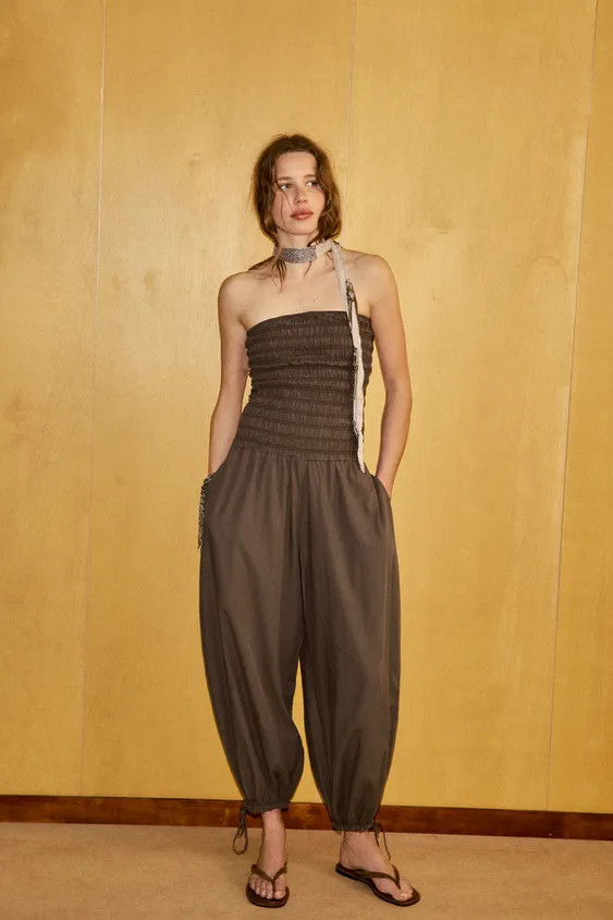 RUSTIC RUFFLED JUMPSUIT | Zara US