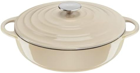 Tefal LOV Enamelled Cast Iron Shallow Casserole Dish with Lid, 28cm, 3.8L, Dutch Oven, All Hob Ty... | Amazon (US)