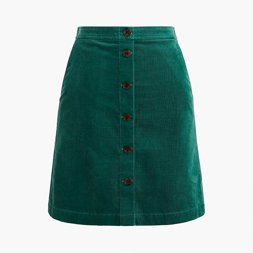 Corduroy button-front mini skirt | J.Crew Factory