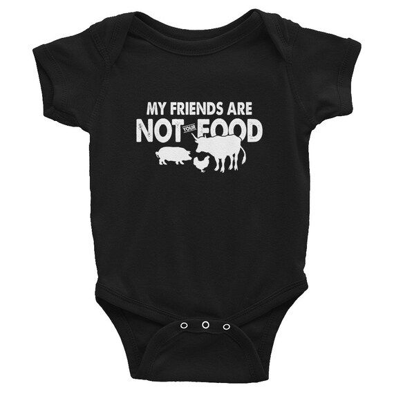 Funny Vegan Baby Bodysuit My Friends Are Not Your Food Cute Animals Rabbit Skins Infant Bodysuit Veg | Etsy (US)