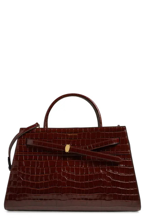 Veronica Beard Large Dash Croc Embossed Leather Tote in Chestnut at Nordstrom | Nordstrom