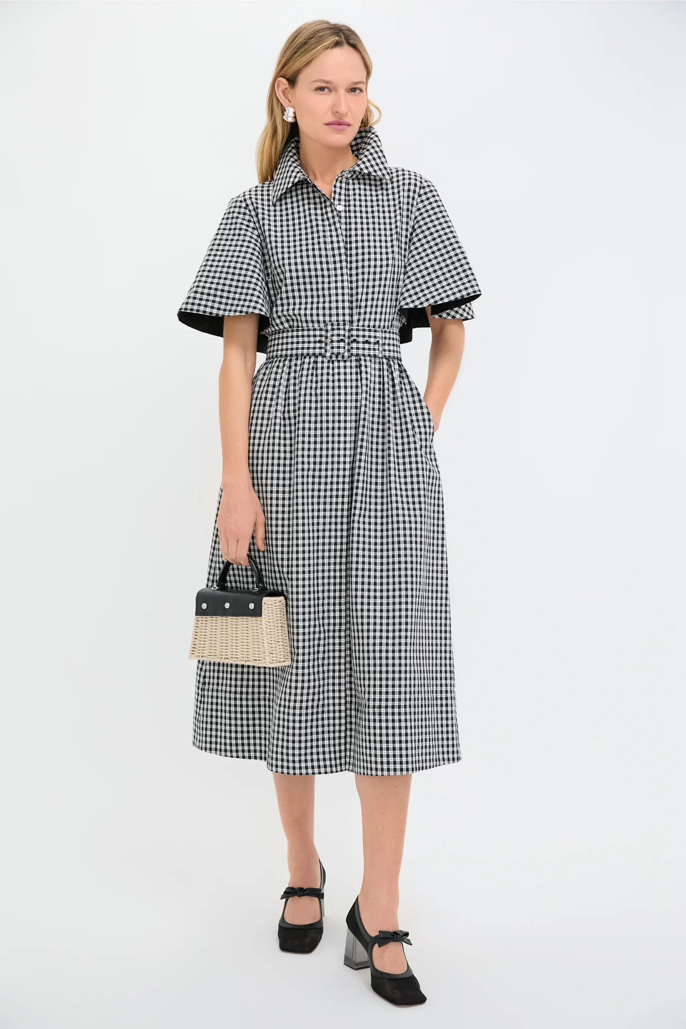 Black Gingham Cape Chloe Dress | Tuckernuck (US)
