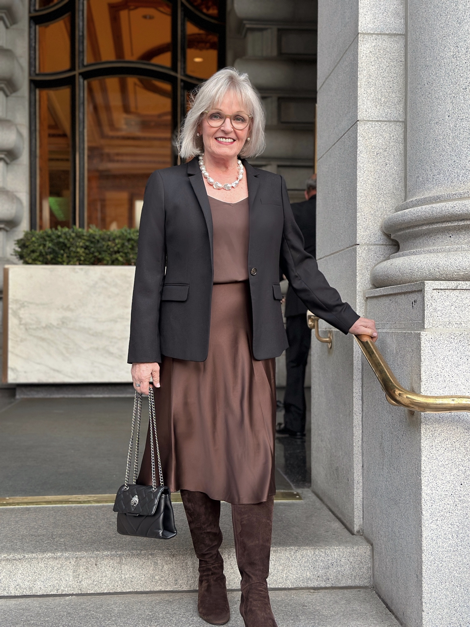 Easy festive look with washable silk cami and skirt topped with a classic blazer and suede boots. 
Wearing 12p in jacket
Cami size m
Skirt size m

#LTKSeasonal #LTKHoliday #LTKParties