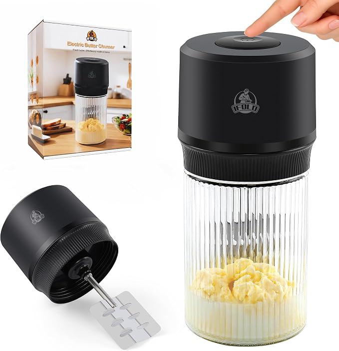 IFOLO Electric Butter Churn \u2013 One-Touch Butter Maker in 5\u201310 Mins, 34oz Glass Jar with ... | Amazon (US)