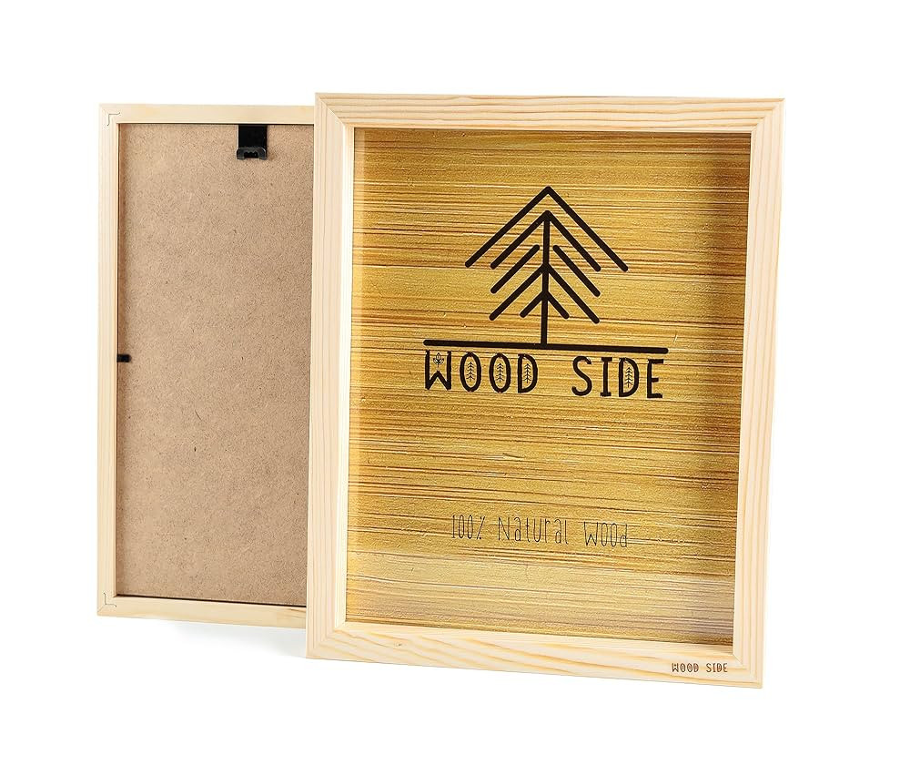 Wooden Picture frames 5x7 Inch - with Real Glass - Set of 2 - Eco Unfinished Wood - Thick Borders... | Amazon (US)