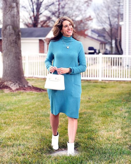 Comfortable Yet Fashionable Teal Sweater Dress