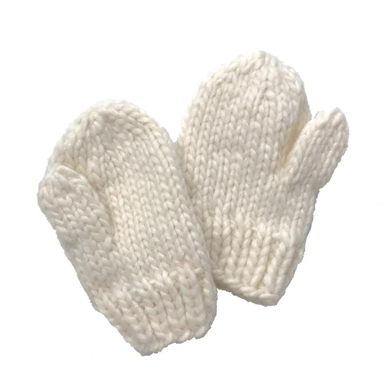 Knit Mittens, Cream | SpearmintLOVE
