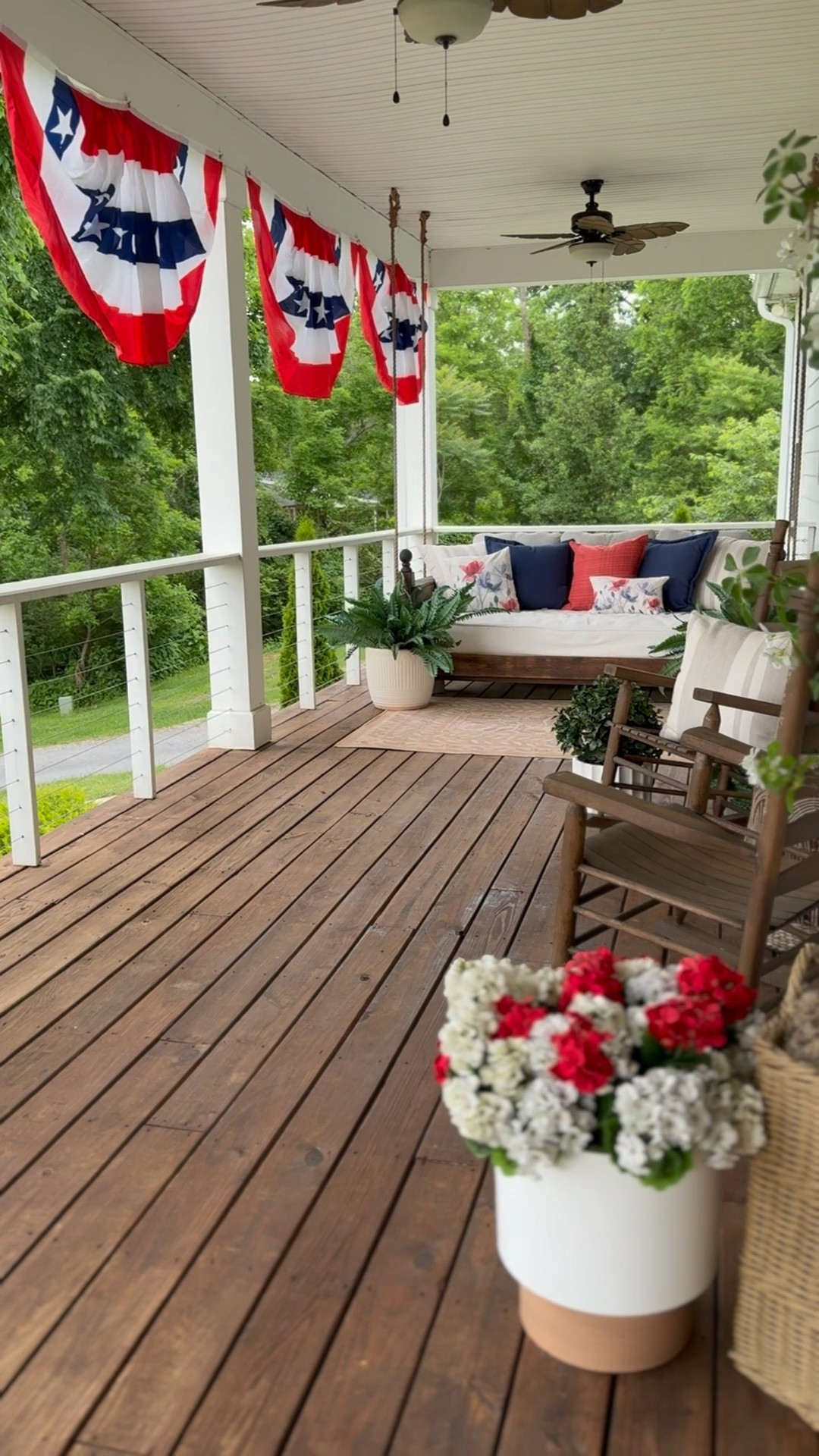 My 4th of July front porch flag bunting has held up so well over the years! I love a patriotic red white and blue porch for summer!

#LTKSeasonal #LTKHome #LTKdayinmylife