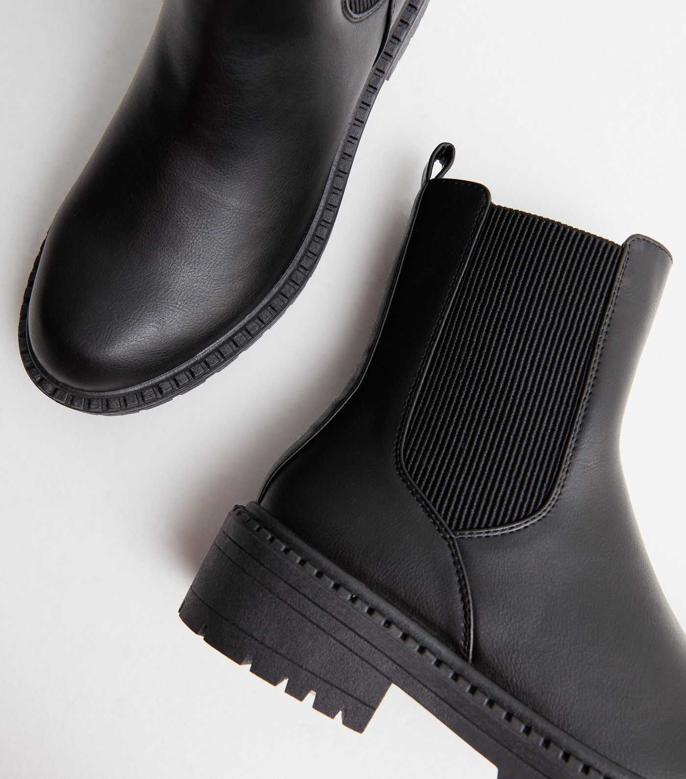 Black Leather-Look Chunky Chelsea Boots
						
						Add to Saved Items
						Remove from Saved I... | New Look (UK)