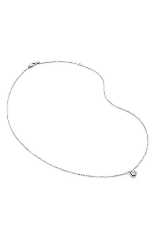 Monica Vinader Lab Grown Solitaire Diamond Pendant Necklace in Sterling Silver at Nordstrom | Nordstrom