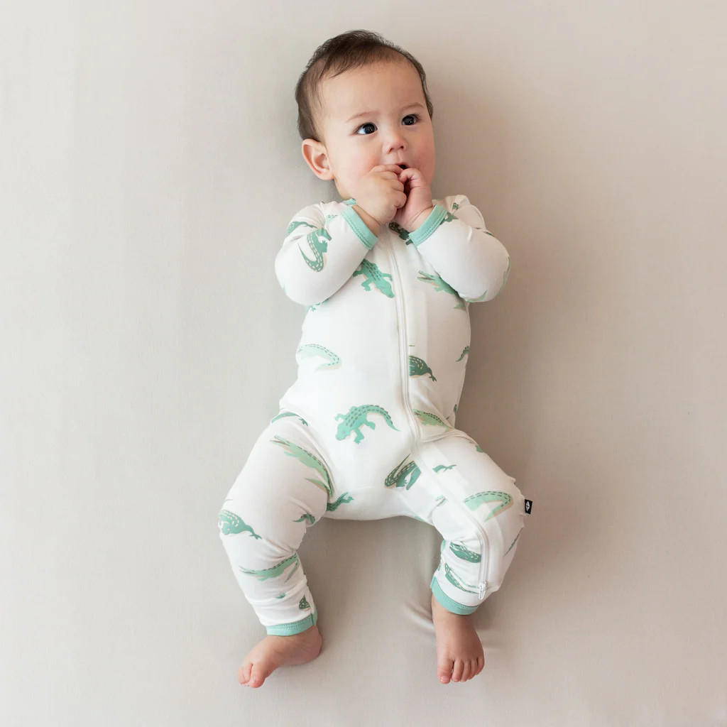 Zippered Romper in Crocodile | Kyte Baby