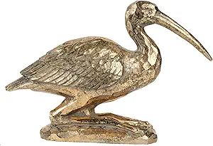 7.1" Decorative Perched Crane Bird Sculpture in Antique Gold - for Indoor and Outdoor Use | Amazon (US)