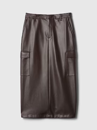 Vegan Leather Cargo Midi Skirt | Gap (US)