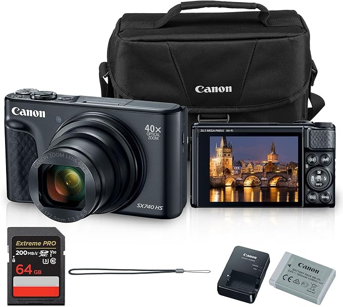 Canon PowerShot SX740 HS Digital Camera | 20.3MP CMOS Sensor, 40x Optical Zoom, 4K UHD Video, Wi-... | Amazon (US)