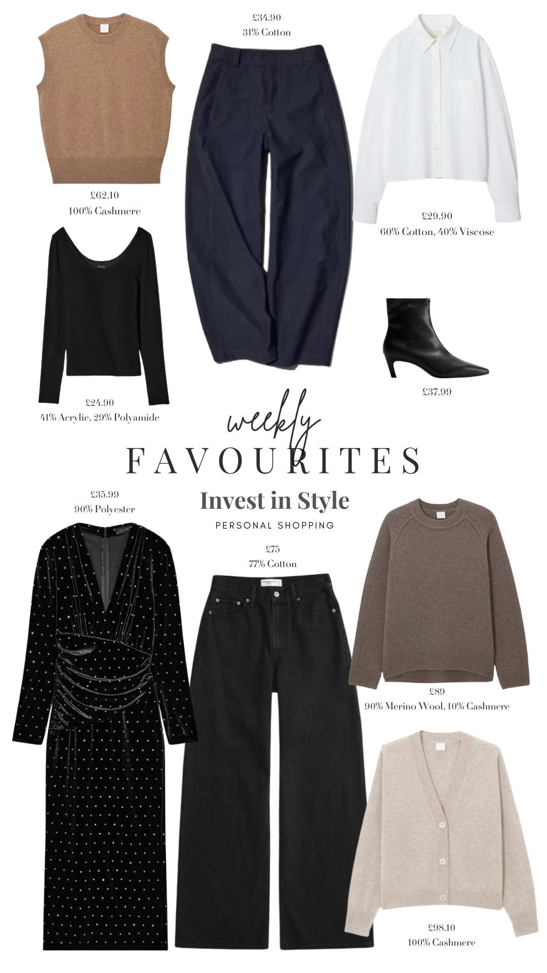 Weekly Favourites!

Autumn Style, Autumn Fashion, Autumn Outfit, Wardrobe Staples, Winter Style, Winter Fashion, Winter Essentials, Knitwear, Black Jeans, Uniqlo Trousers, Partywear, Boots  

 #LTKuk #LTKautumn #LTKwinter