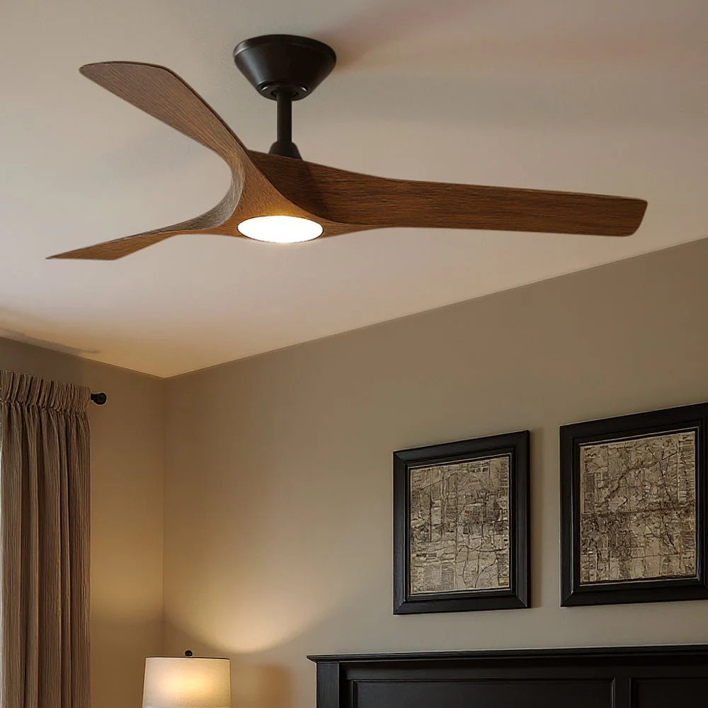 UHP9362 Transitional Ceiling Fan 13.5''H x 52''W, Koa Woodgrain Finish, Geraldton Collection | Urban Ambiance, Inc.