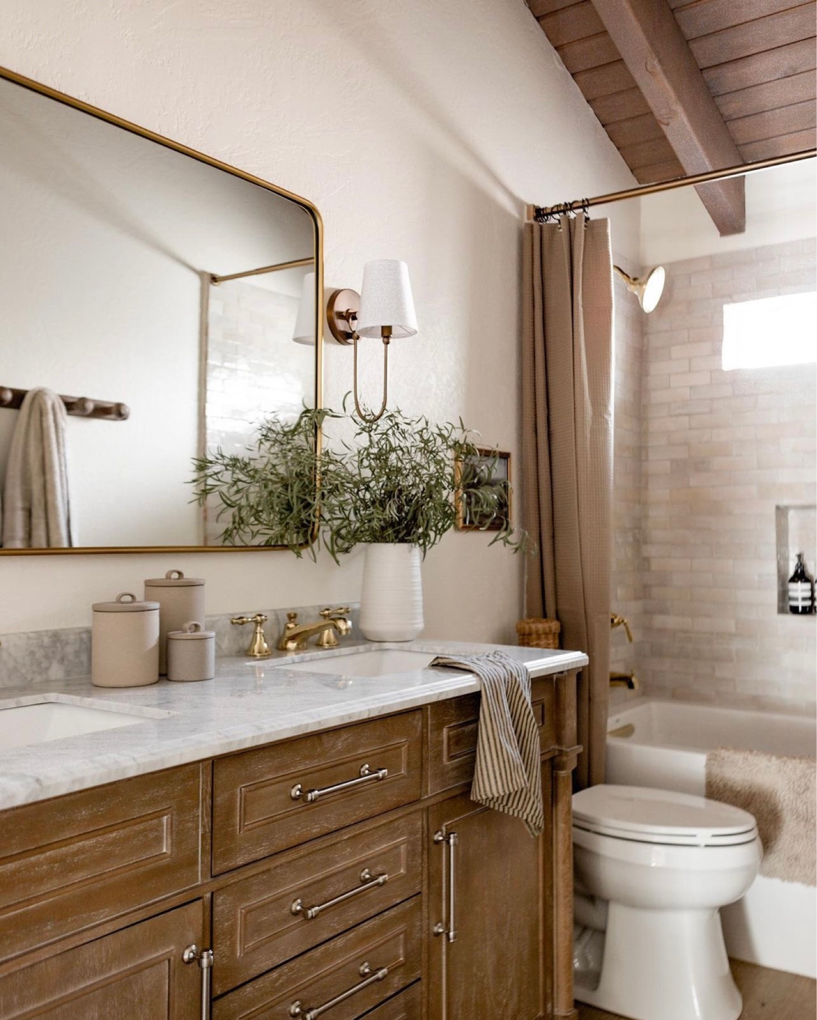 Neutral bathroom decor. This vanity is such a pretty wood tone! 

#LTKFind #LTKhome #LTKSeasonal