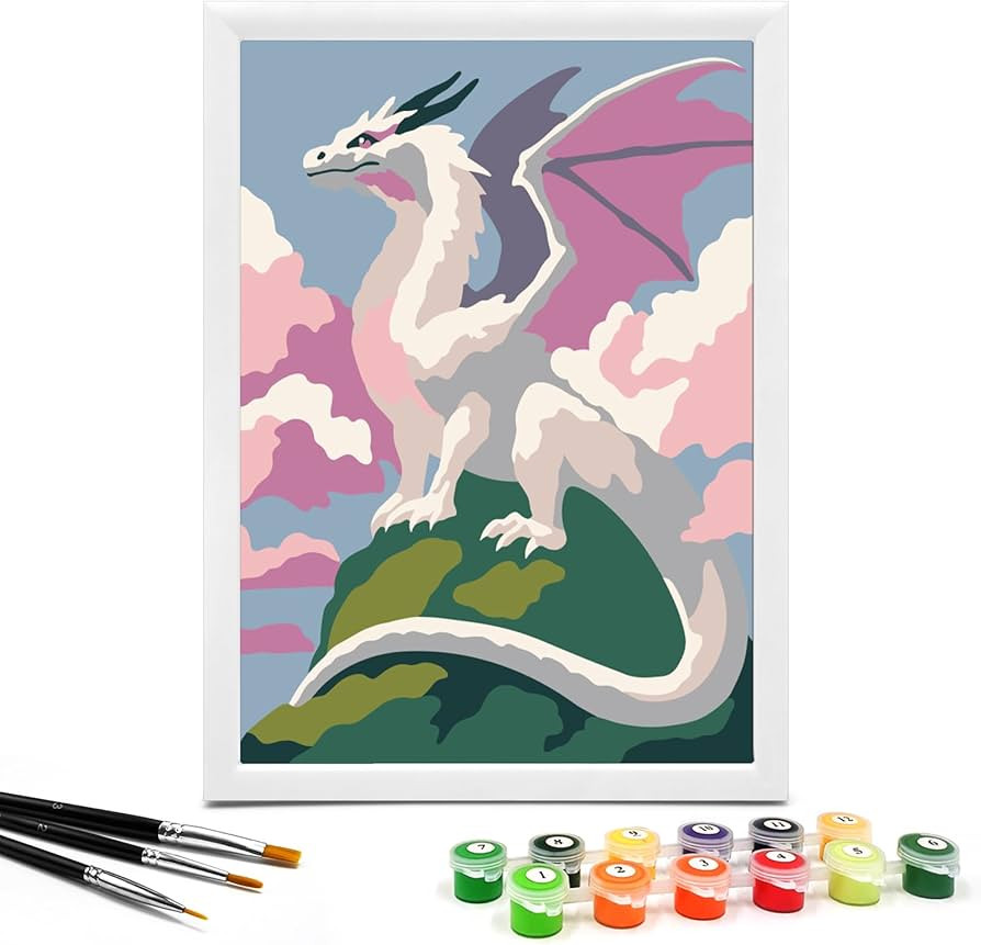 Nariolar Paint by Numbers for Kids Ages 4-8 with 7X9.5 inch Pre-Printed Cardboard,12 Acrylic Pain... | Amazon (US)