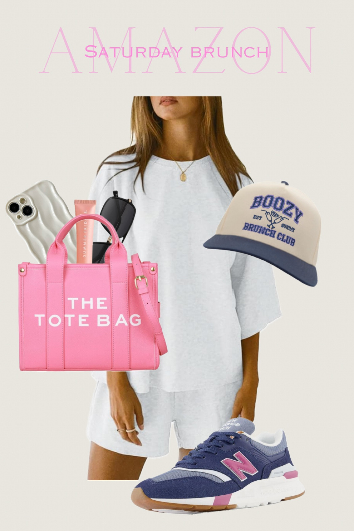 Saturday brunch outfit.
Casual weekend brunch outfit.
Amazon outfit inspo.

Women’s two piece lounge set.
Boozy brunch hat
Pink tote bag
Wavy phone case 
Summer Fridays lip balm 
Women’s sunglasses 
New balance sneakers 



#ootd #brunch #amazon #womensfashion #fashion #weekend #weekendbrunch #saturday #saturdaybrunch #casual #comfy #cozy #brunchootd #pink #blue #neutral #outfitidea #outfitinspo #newbalance #sneakers #hat #tote  #sunglasses #lipbalm 

#LTKstyletip #LTKitbag #LTKshoecrush