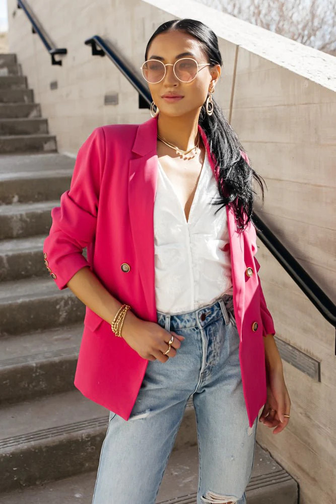 Romaine Blazer in Pink - böhme | Böhme US