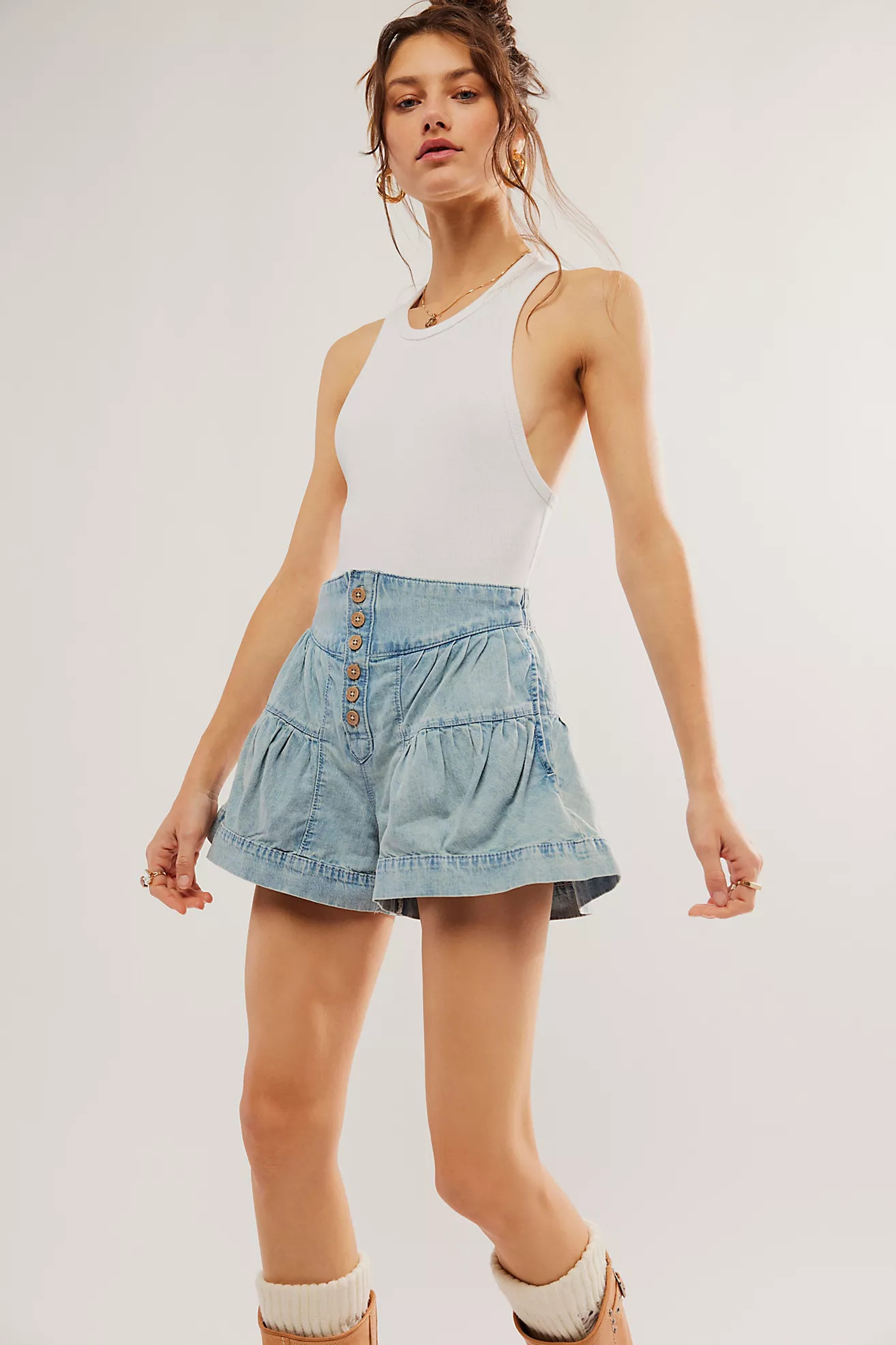 We The Free Fleur Denim Shorts | Free People (Global - UK&FR Excluded)