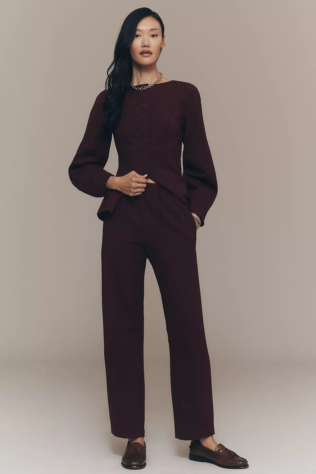 ALIGNE Ponte High-Rise Trousers | Anthropologie (US)