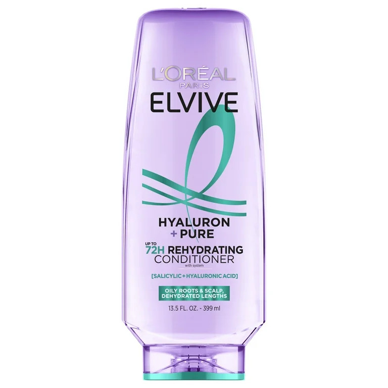 L'Oreal Paris Elvive Hyaluron Pure Moisturizing Hair Conditioner for Oily Hair, 13.5 fl oz | Walmart (US)