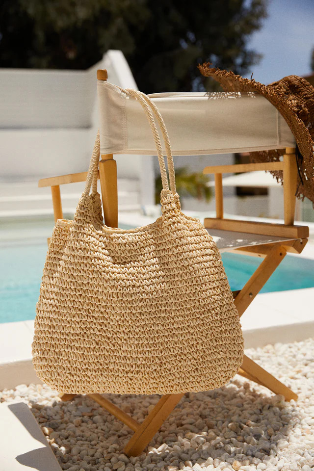 Miss Lola | Playa Tulum Natural Woven Shoulder Beach Bag | MISS LOLA