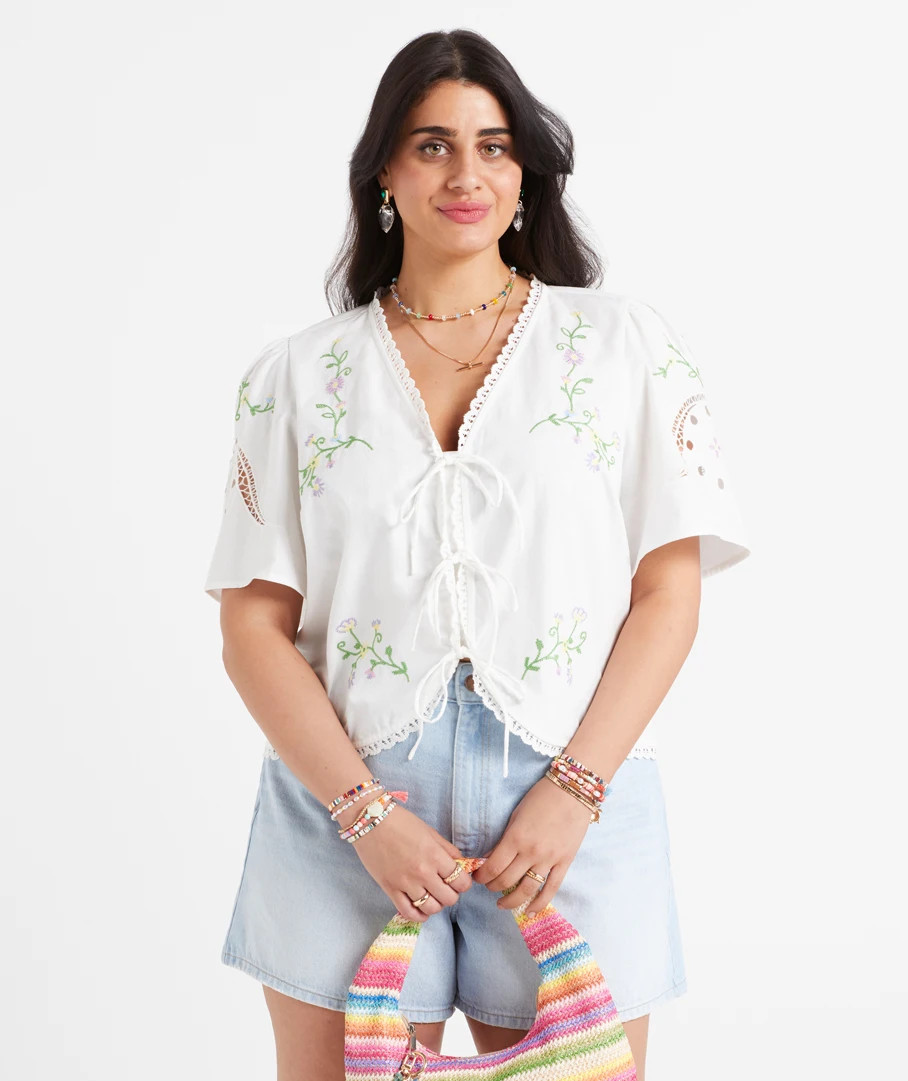 CHARLOTTE CROSS STITCH TOP | Sportsgirl