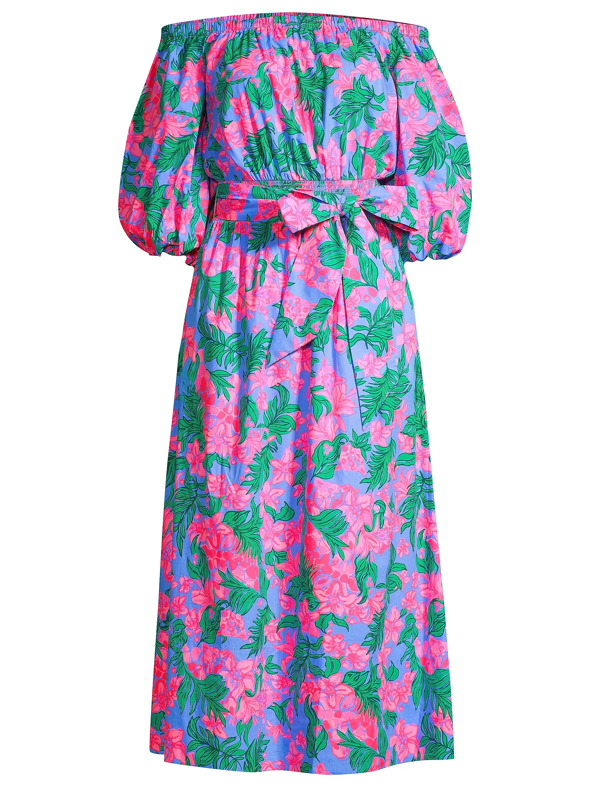 Shawlee Belted Floral Cotton Midi-Dress | Saks Fifth Avenue
