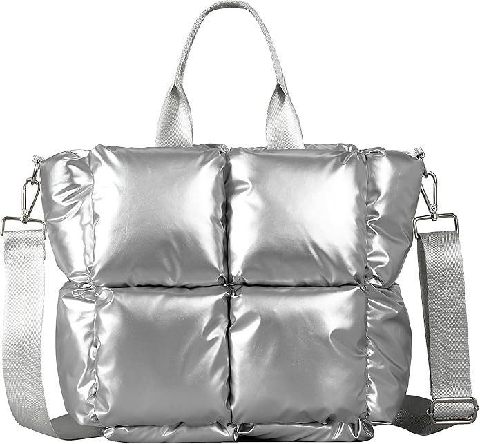 Puffer Shoulder Bag for Women Mini Down Satchel Hobo Bag Quilted Tote Bag Chic Purses 2024 | Amazon (US)