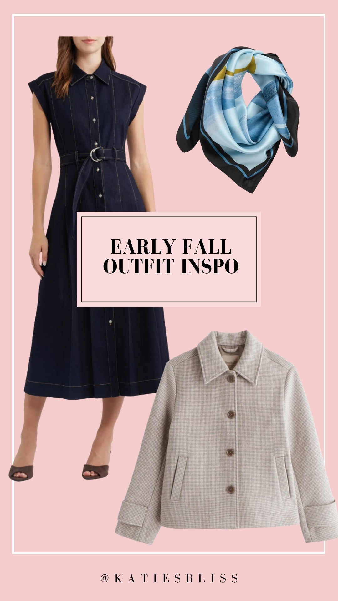 Early fall outfit inspo 🍁

Fall. Autumn. Denim. Dress. Casual. Scarf. Silk. Wool coat. Jacket.

#LTKSeasonal