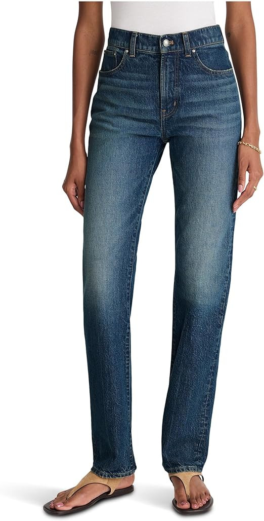 Madewell Women's Longline Straight Jean in Greendale Wash | Amazon (US)