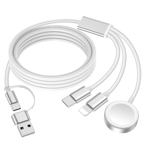 Travel Essentials for Apple Watch Charger,iPhone Charger,Type C/Lightning/Magnetic Fast Charging Cable [Portable] Compatible with iWatch Series Ultra/11/10/9/SE/7,iPhone 17-11-[1.2M] White | Amazon (US)