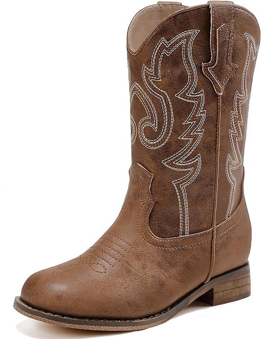 Motasha Girls Cowgirl Boots Unisex-Child Mid Calf Glitter Toddler Cowboy Boot Little Big Kids Wes... | Amazon (US)