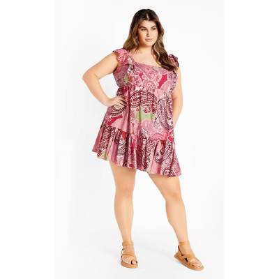 CITY CHIC | Women's Plus Size Flirty Dress - pink - 12 Plus | Target